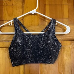 Lululemon Black and White Patterned Sports Bra
